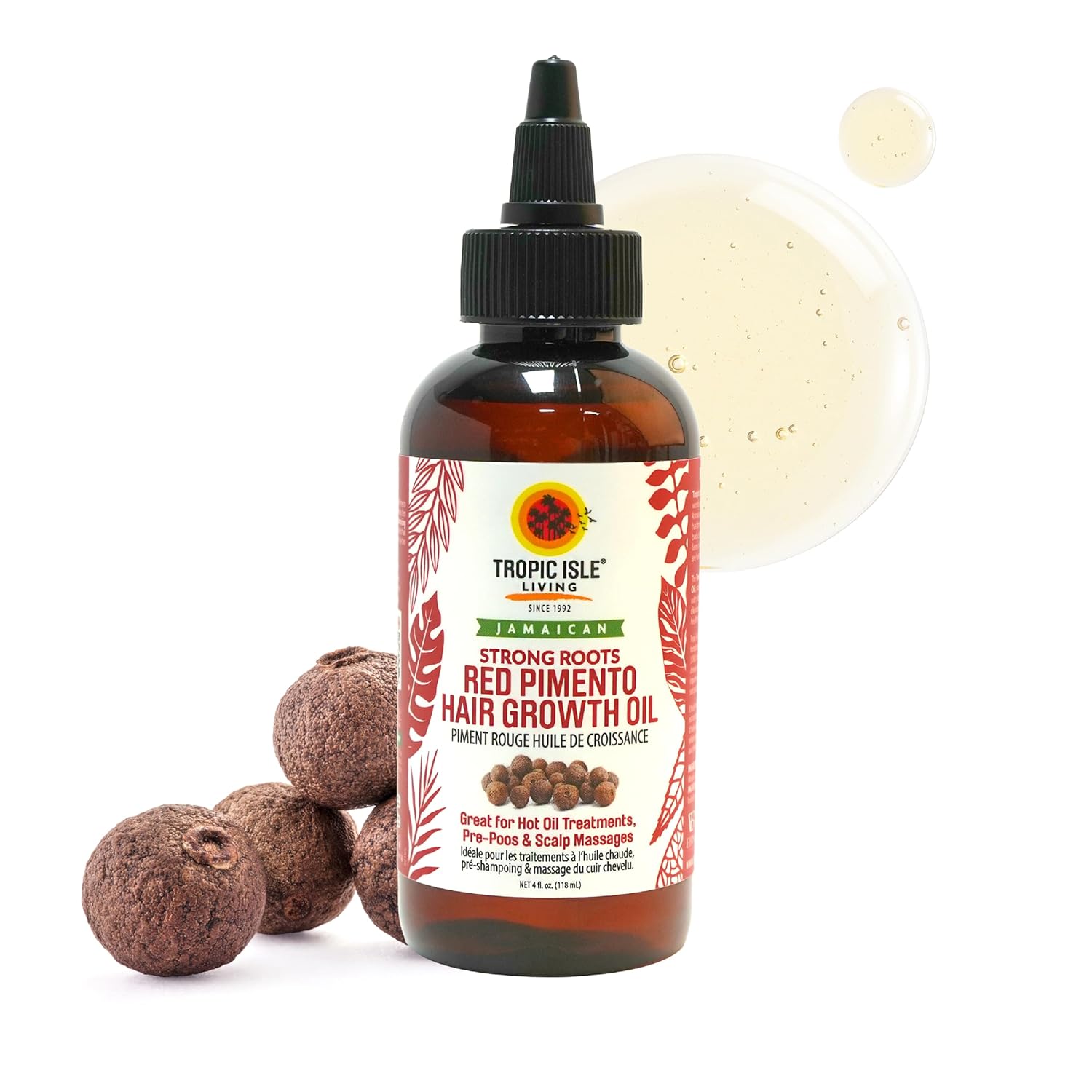 Tropic Isle Living Strong Roots Red Pimento Hair Growth Oil 4oz Tropic Isle Living Strong Roots Red Pimento Hair Growth Oil 4oz