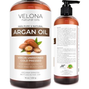 velona Argan Oil – 16 oz | Morocco Oil | Stimulate Hair Growth, Skin, Body and Face Care | Nails Protector | Unrefined, Cold Pressed | Cap Kit…