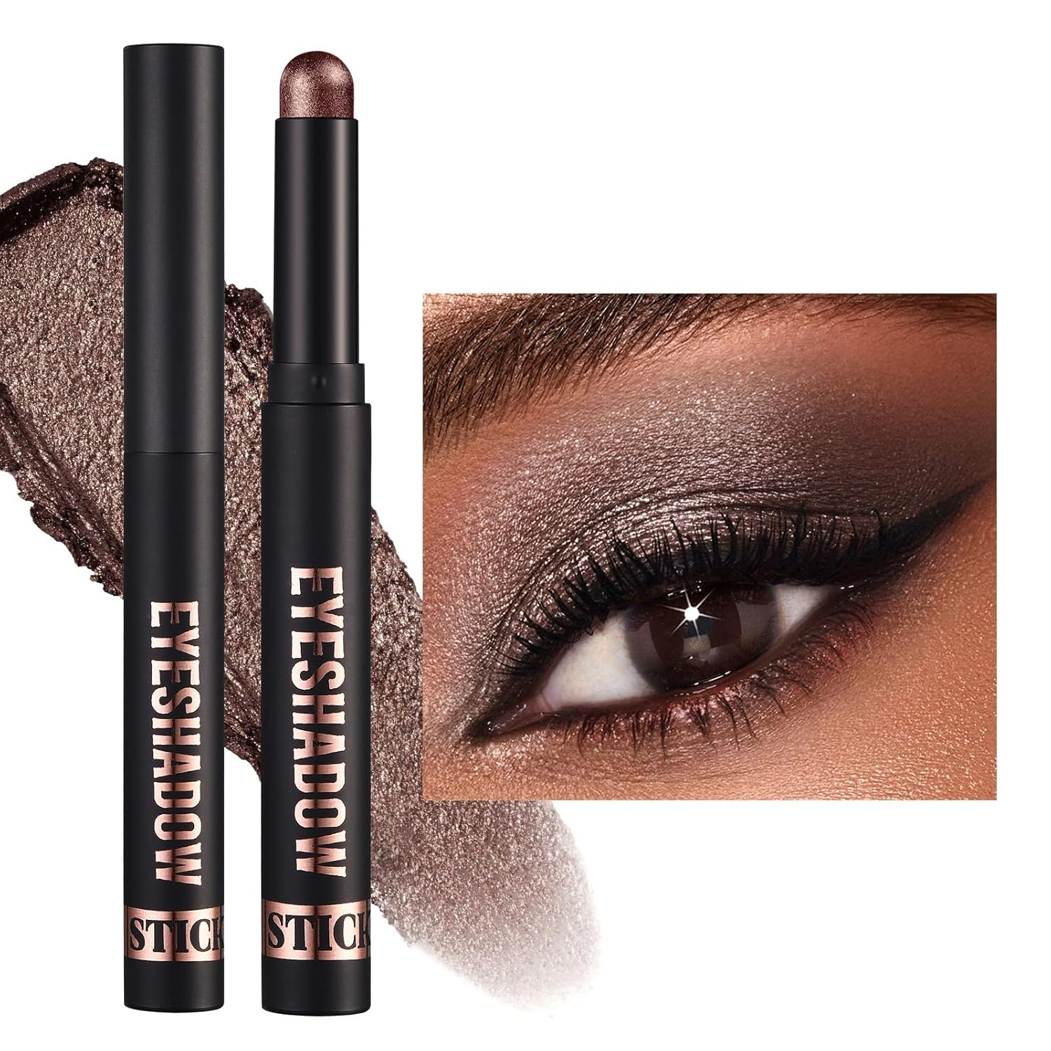 Lucoss Dark Brown Cream Eyeshadow Stick, Shimmer Eye Shadow Stick Waterproof Eye Shadow Pencils Long Lasting Eye Smoky Brown Eyeshadow Stick Crayon Glitter Eyeshadow Sticks for Women Eyes Makeup Lucoss Dark Brown Cream Eyeshadow Stick, Shimmer Eye Shadow Stick Waterproof Eye Shadow Pencils Long Lasting Eye Smoky Brown Eyeshadow Stick Crayon Glitter Eyeshadow Sticks for Women Eyes Makeup