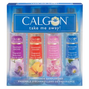 Calgon Take Me Away 4 Pc Gift Set (Refreshing Body Mist 2.0 Oz Of Spring Cherry Blossom Hawaiian Ginger Morning Glory Tahitian Orchid) for Women By 2 Fl Oz
