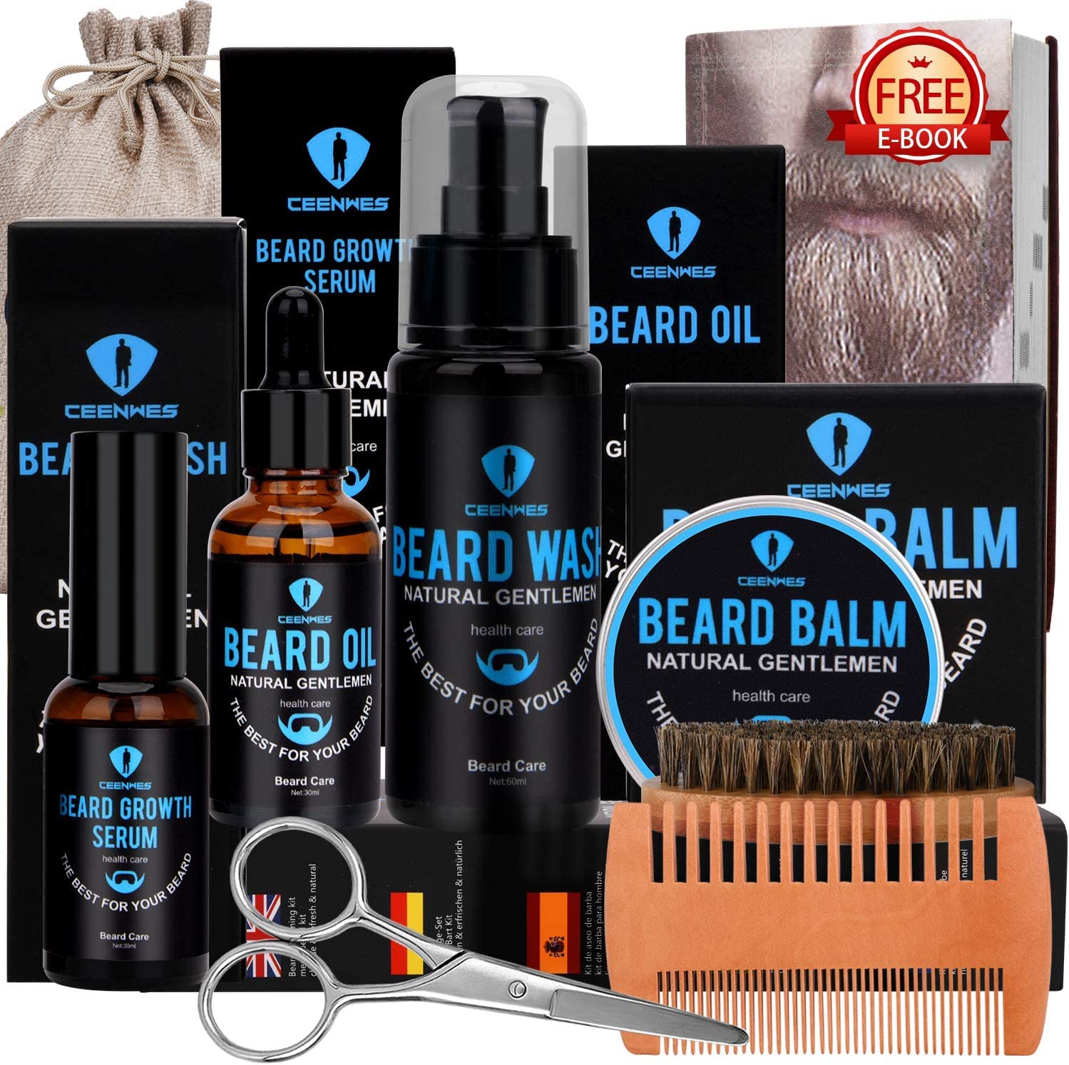 Beard Grooming Kit,Beard Kit with Beard Oil,Beard Growth Serum,Beard Wash, Beard Balm,Beard Brush, Beard Comb, Beard & Mustache Scissors Beard Growth Kit Unique Gifts for Men Beard Grooming Kit,Beard Kit with Beard Oil,Beard Growth Serum,Beard Wash, Beard Balm,Beard Brush, Beard Comb, Beard & Mustache Scissors Beard Growth Kit Unique Gifts for Men