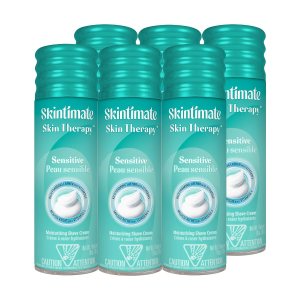 Skintimate Skin Therapy Moisturizing Shave Cream for Women Sensitive Skin with Vitamin E – 10 Ounce (Pack of 6)