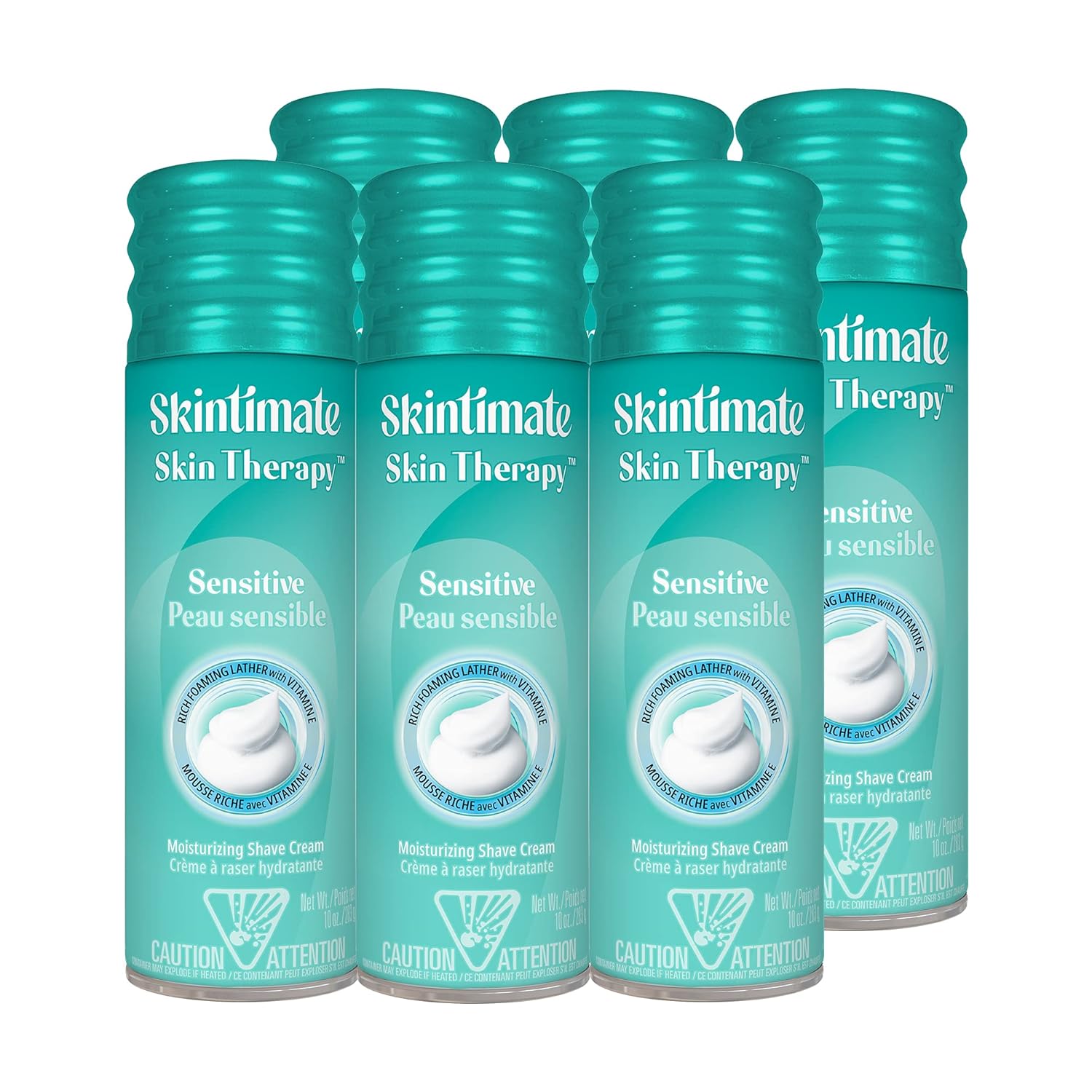 Skintimate Skin Therapy Moisturizing Shave Cream for Women Sensitive Skin with Vitamin E – 10 Ounce (Pack of 6) Skintimate Skin Therapy Moisturizing Shave Cream for Women Sensitive Skin with Vitamin E – 10 Ounce (Pack of 6)