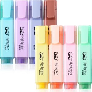 Mr. Pen- Pastel Highlighter, 8 pcs, Tank Style, Chisel Tip, Cute No Bleed Bible Highlighter, School Supplies