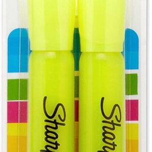 SHARPIE 25162PP Accent Tank-Style Highlighter, Fluorescent Yellow, 2-Pack