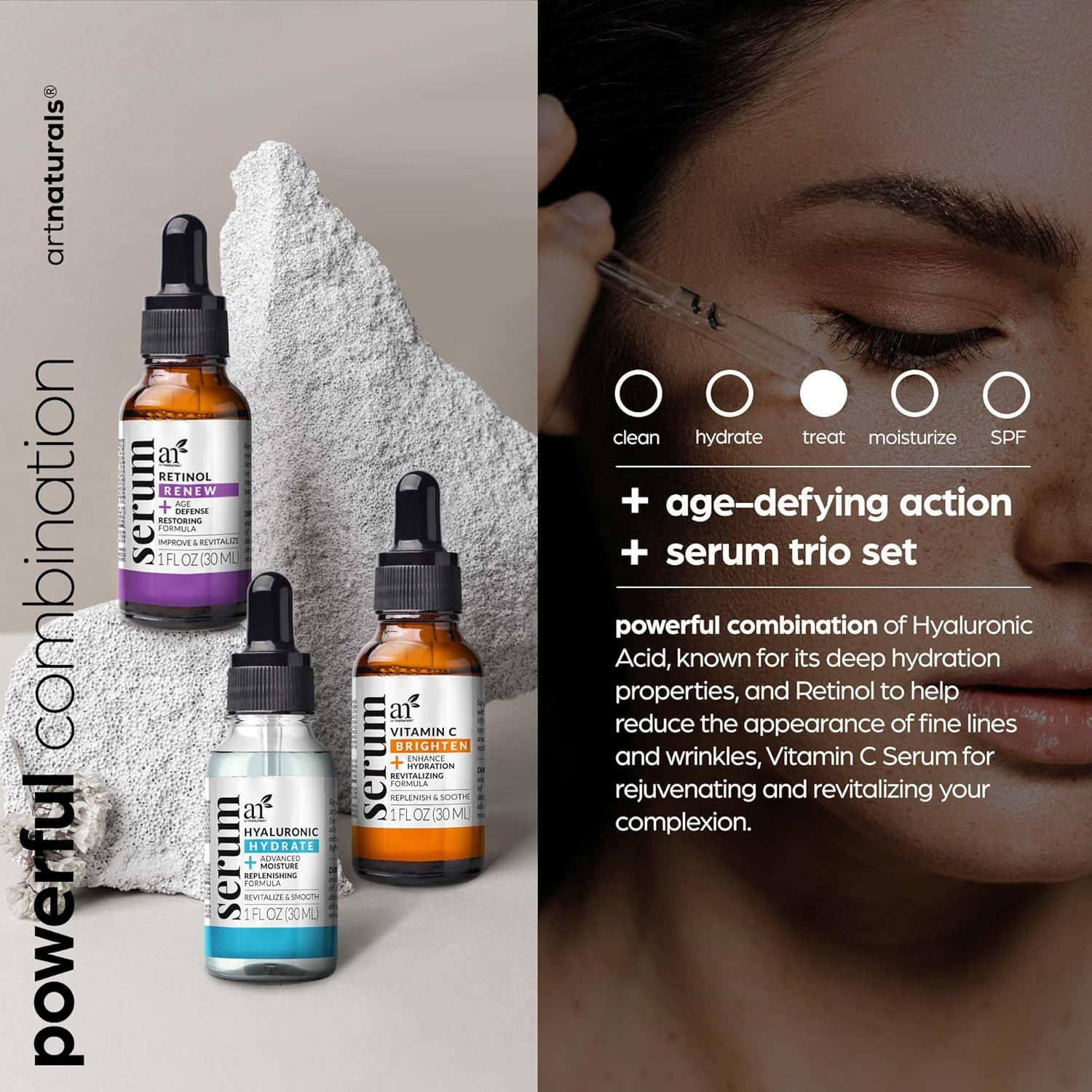 artnaturals Anti-Aging-Set with Vitamin-C Retinol and Hyaluronic-Acid – (3 x 1 Fl Oz / 30ml) Serum for Anti Wrinkle and Dark Circle Remover – All Natural and Moisturizing artnaturals Anti-Aging-Set with Vitamin-C Retinol and Hyaluronic-Acid – (3 x 1 Fl Oz / 30ml) Serum for Anti Wrinkle and Dark Circle Remover – All Natural and Moisturizing
