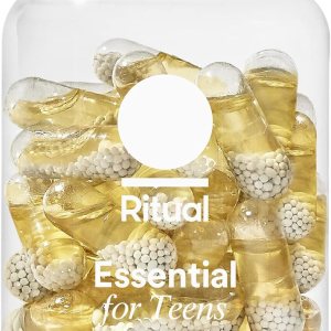 Ritual Teen Vitamins for Girls – Zinc, Vitamin A and D3 for Immune Function Support*, Omega-3 DHA & B12 for Brain Health, Non-GMO, Mint Essenced, 30 Day Supply, 60 Vegan Capsules