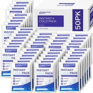 50 Pack – Instant Cold Packs – Instant Ice Packs for Injuries | Disposable Cold Compress Ice Pack for Pain Relief, Swelling, Inflammation, Sprains, Toothache – Cold Pack for Athletes