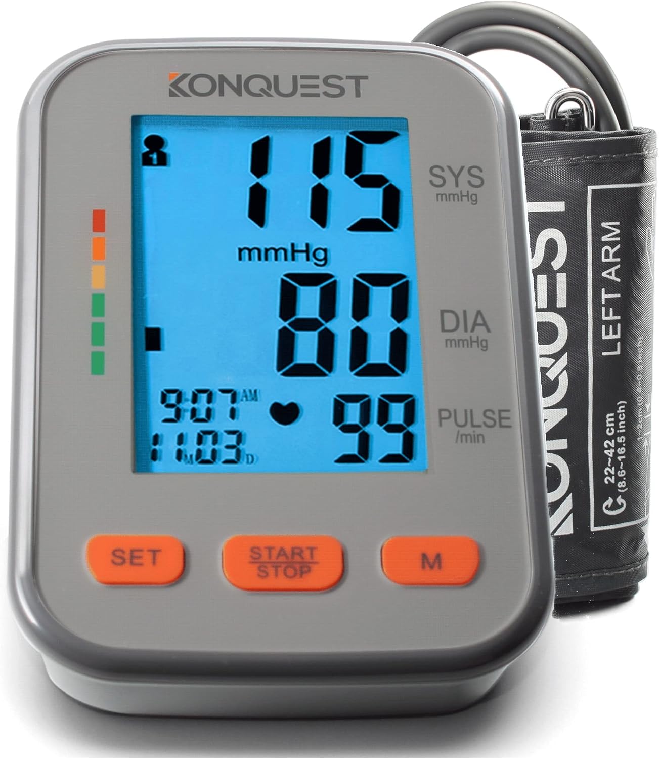 Konquest KBP-2704A Automatic Upper Arm Blood Pressure Monitor – Adjustable Bp Cuff – Large Backlit Display – Irregular Heartbeat Detector – Tensiometro Digital – Bp Monitor Konquest KBP-2704A Automatic Upper Arm Blood Pressure Monitor – Adjustable Bp Cuff – Large Backlit Display – Irregular Heartbeat Detector – Tensiometro Digital – Bp Monitor