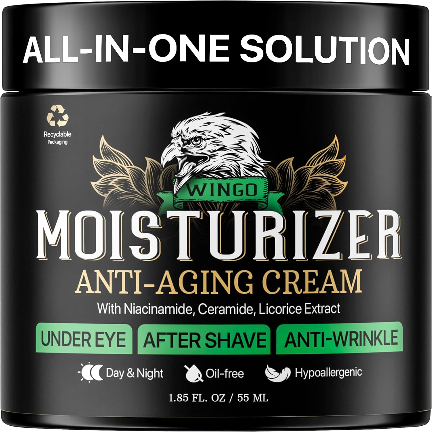 WINGO Men’s Facial Moisturizer – Anti-Aging Firming Cream – After Shave Face Moisturizer for Men – Firming and Lifting Cream – Natural Only, Oil-Free, Non-Comedogenic – Multi-Action Mens Skin Care WINGO Men’s Facial Moisturizer – Anti-Aging Firming Cream – After Shave Face Moisturizer for Men – Firming and Lifting Cream – Natural Only, Oil-Free, Non-Comedogenic – Multi-Action Mens Skin Care