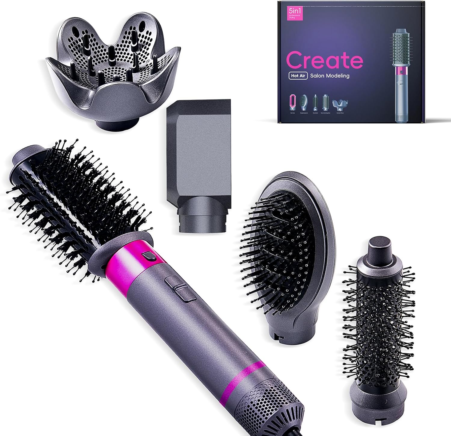 5 in 1 Hair Dryer Brush with Negative Ion Technology, Hot Air Brush Styler and Dryer 5 in 1 Hair Dryer Brush with Negative Ion Technology, Hot Air Brush Styler and Dryer