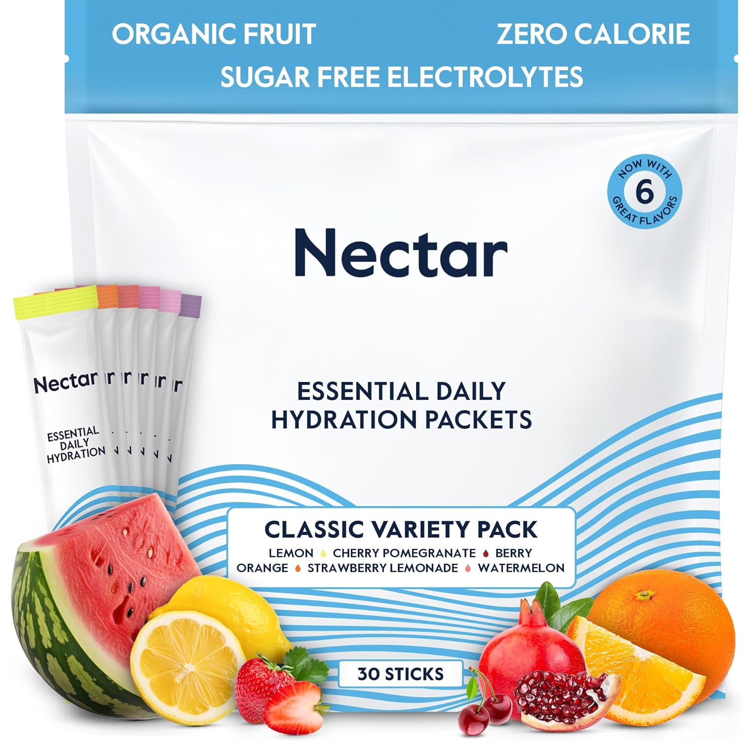 Nectar Hydration Packets – Electrolytes Powder Packets – Sugar Free & 0 Calorie – Organic Fruit Liquid Daily IV Hydrate Packets for Dehydration Relief and Rehydration (Variety 30 Pack) Nectar Hydration Packets – Electrolytes Powder Packets – Sugar Free & 0 Calorie – Organic Fruit Liquid Daily IV Hydrate Packets for Dehydration Relief and Rehydration (Variety 30 Pack)