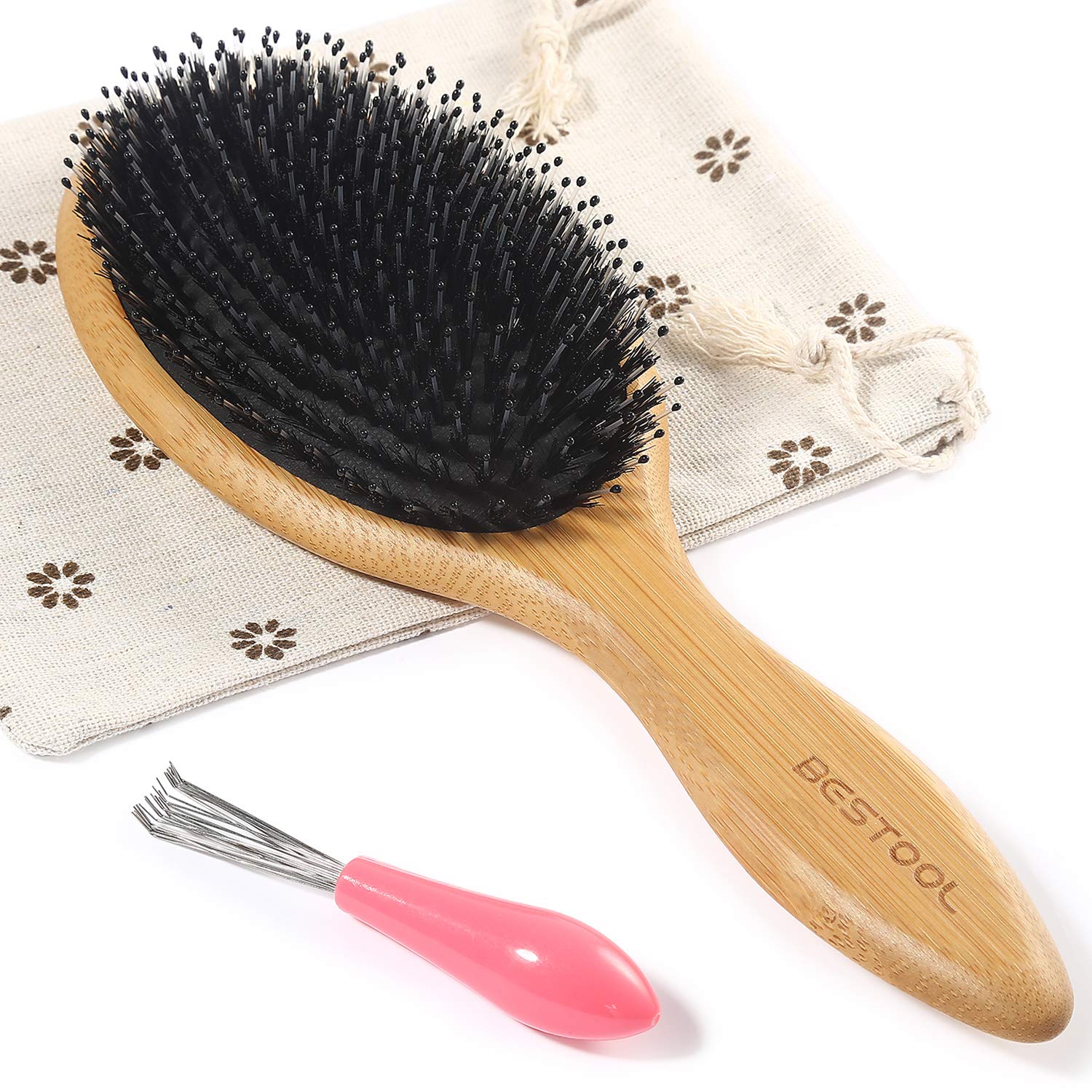 BESTOOL Hair Brush, Boar Bristle Hair Brushes for Women men Kid, Boar & Nylon Bristle Brush for Wet/Dry Hair Smoothing Massaging Detangling, Everyday Brush Enhance Shine & Health (Round) BESTOOL Hair Brush, Boar Bristle Hair Brushes for Women men Kid, Boar & Nylon Bristle Brush for Wet/Dry Hair Smoothing Massaging Detangling, Everyday Brush Enhance Shine & Health (Round)