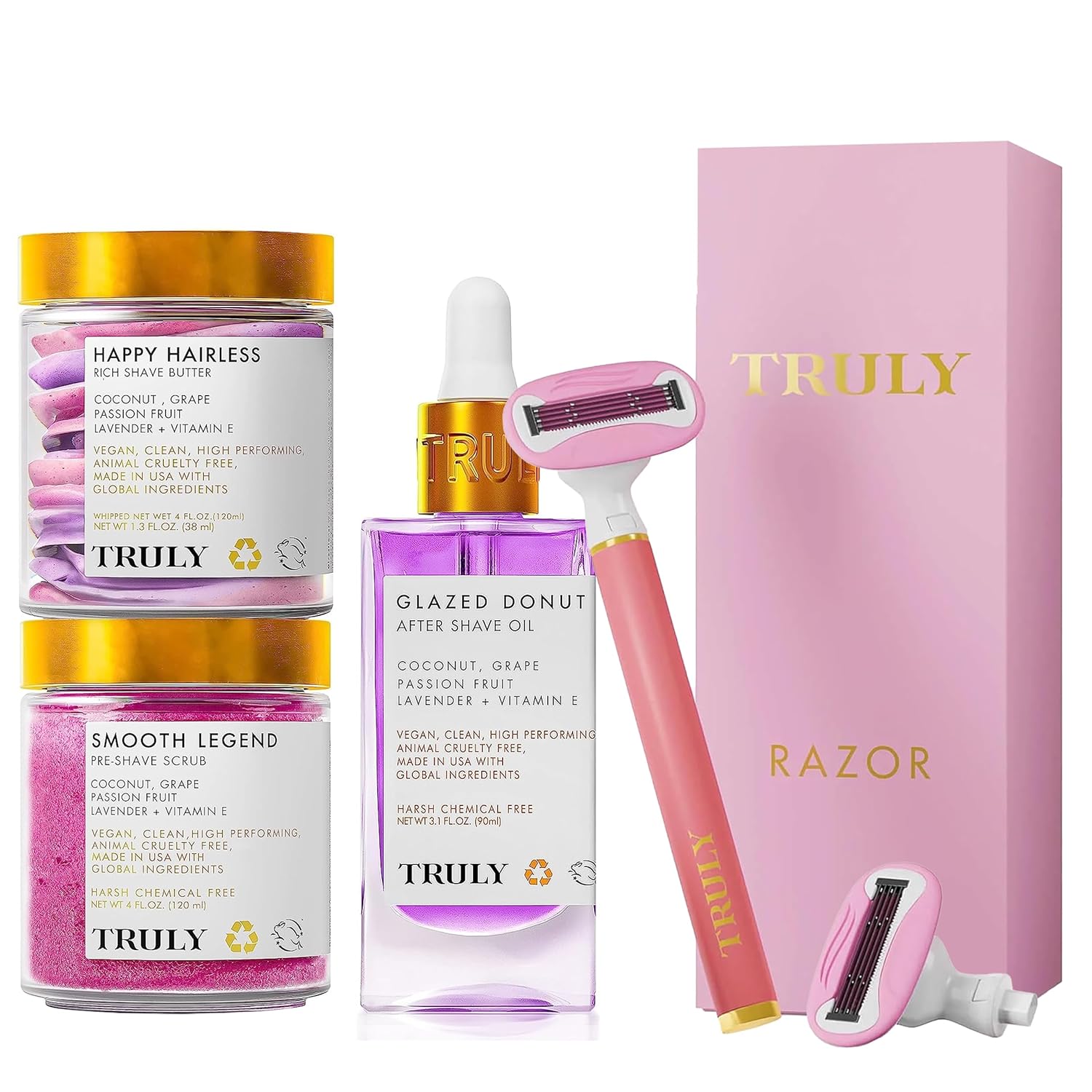 Truly – Smooth Legend Shave Kit and Pink Razor Bundle Truly – Smooth Legend Shave Kit and Pink Razor Bundle