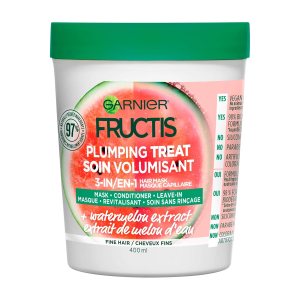 Garnier Fructis Plumping Treat 3-In-1 Hair Mask + Watermelon Extract Plumping Treat 3-In-1 Hair Mask + Watermelon Extract