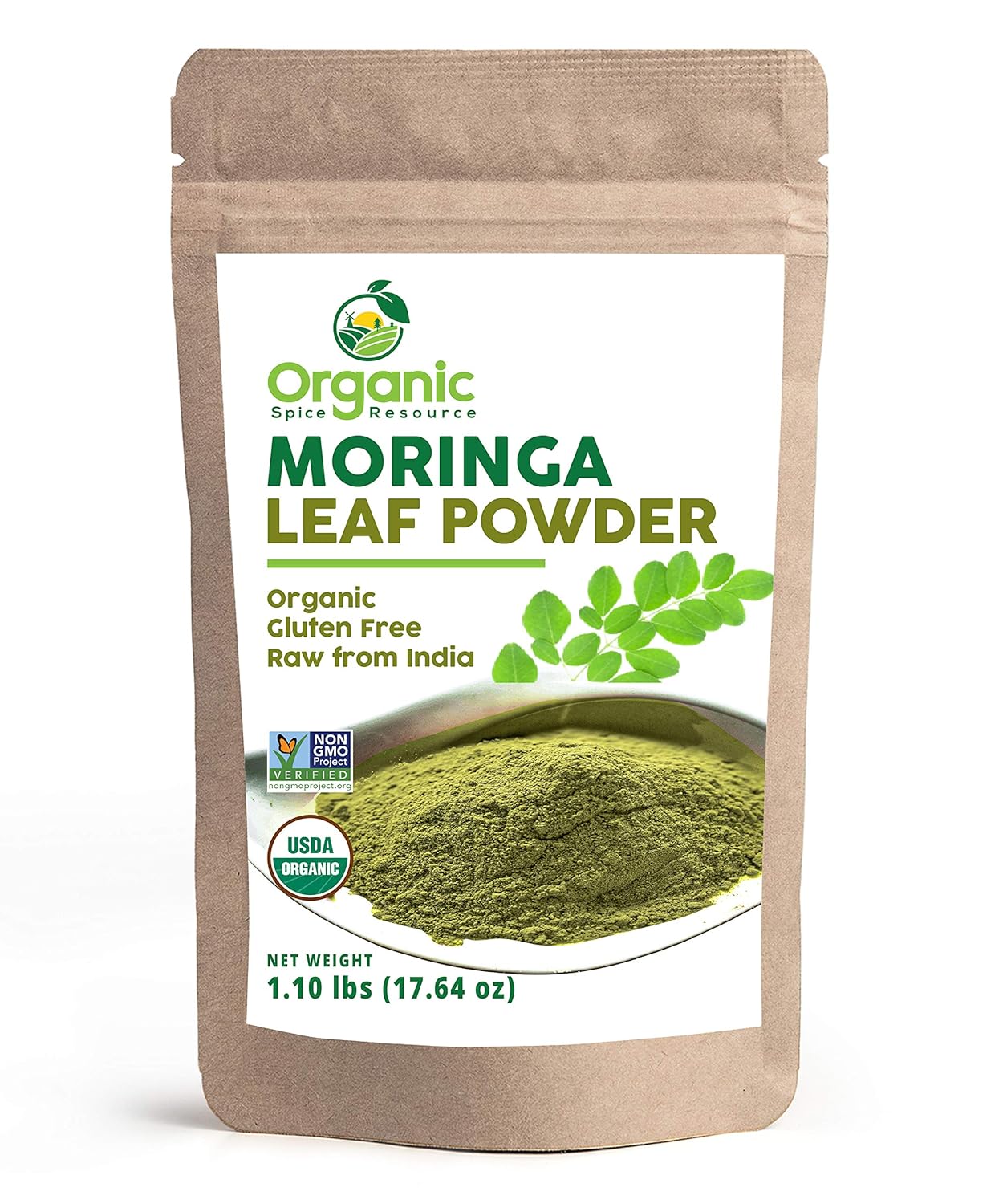 Organic Moringa Powder – 1.10 lbs (17.64 oz) | USDA Organics, Non-GMO, Kosher, Halal, Moringa Olifera Powder – 100% Raw and Natural, by SHOPOSR Organic Moringa Powder – 1.10 lbs (17.64 oz) | USDA Organics, Non-GMO, Kosher, Halal, Moringa Olifera Powder – 100% Raw and Natural, by SHOPOSR