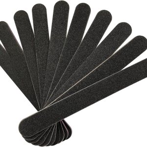 Nail File 10 PCS Professional Double Sided 100/180 Grit Nail Files Emery Board Black Manicure Pedicure Tool and Nail Buffering Files