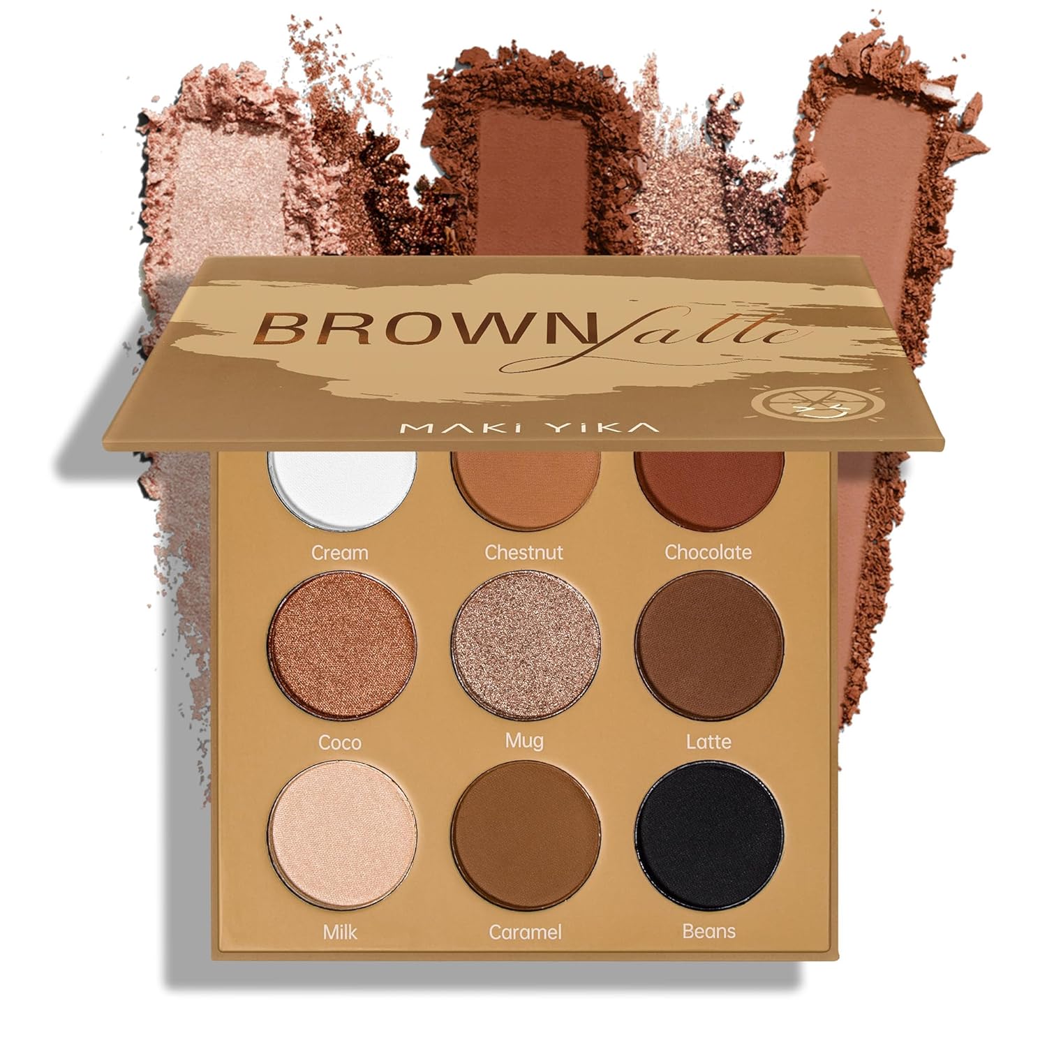 MAKI YIKA Brown Nude Eyeshadows Palette 9Color, Naked Eye Shadow Matte Shimmer Glitter Eyeshadow Long Lasting & Pigmented Eye Makeup Palette For Daily Look- Brown MAKI YIKA Brown Nude Eyeshadows Palette 9Color, Naked Eye Shadow Matte Shimmer Glitter Eyeshadow Long Lasting & Pigmented Eye Makeup Palette For Daily Look- Brown