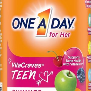 One A Day Teen for Her Multivitamin Gummies, Gummy Multivitamins with Vitamin A, C, D, E and Zinc for Immune Health Support, Physical Energy & more, 150 Count