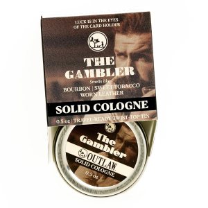 The Gambler Bourbon-Inspired Solid Cologne – Whiskey, Old-fashioned Tobacco, and a Hint of Leather in a Pocket-Sized Tin – Men’s or Women’s Cologne – Outlaw