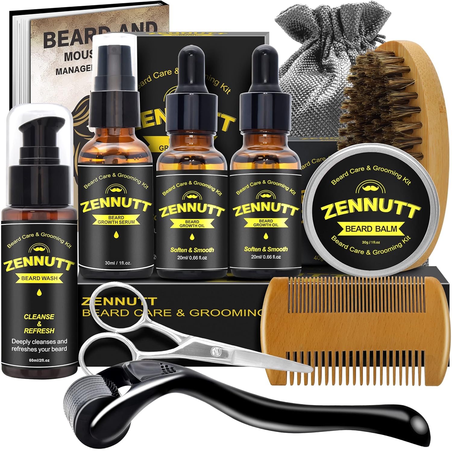 Beard Kit,Beard Grooming Kit for Men Gifts W/2 Pack Beard Oil,Brush,Serum,Wash,Balm,Comb,Scissor for Beard Care & Grooming,Christmas Stocking Stuffers Beard Kit,Beard Grooming Kit for Men Gifts W/2 Pack Beard Oil,Brush,Serum,Wash,Balm,Comb,Scissor for Beard Care & Grooming,Christmas Stocking Stuffers