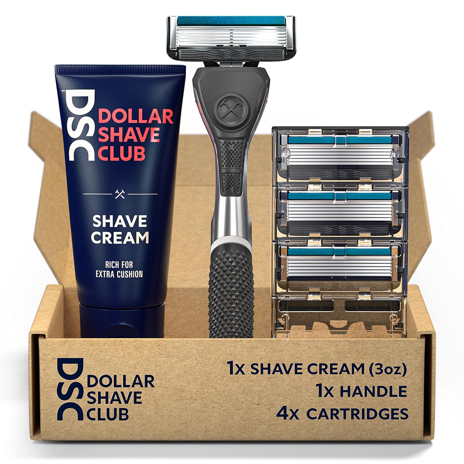 Dollar Shave Club | Diamond Grip Club Razor Handle, 6-Blade Club Razor Cartridges, Shave Cream with Aloe and Coconut Oil, Easy to Grip Handle, Shaving Kit, Value Bundle, 6 Piece Set Dollar Shave Club | Diamond Grip Club Razor Handle, 6-Blade Club Razor Cartridges, Shave Cream with Aloe and Coconut Oil, Easy to Grip Handle, Shaving Kit, Value Bundle, 6 Piece Set