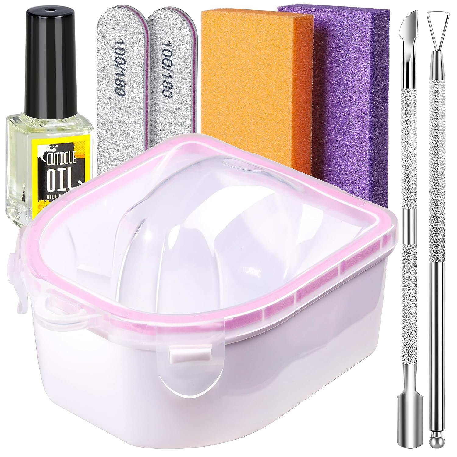Teenitor Nail Soaking Bowl, Soak Off Gel Polish Dip Powder Remover, Manicure Bowl for Hand, Cuticle Remover Tools, Nail Brush, Cuticle Pusher,Cuticle Oil, Cuticle Peeler,Nail File Buffer Teenitor Nail Soaking Bowl, Soak Off Gel Polish Dip Powder Remover, Manicure Bowl for Hand, Cuticle Remover Tools, Nail Brush, Cuticle Pusher,Cuticle Oil, Cuticle Peeler,Nail File Buffer