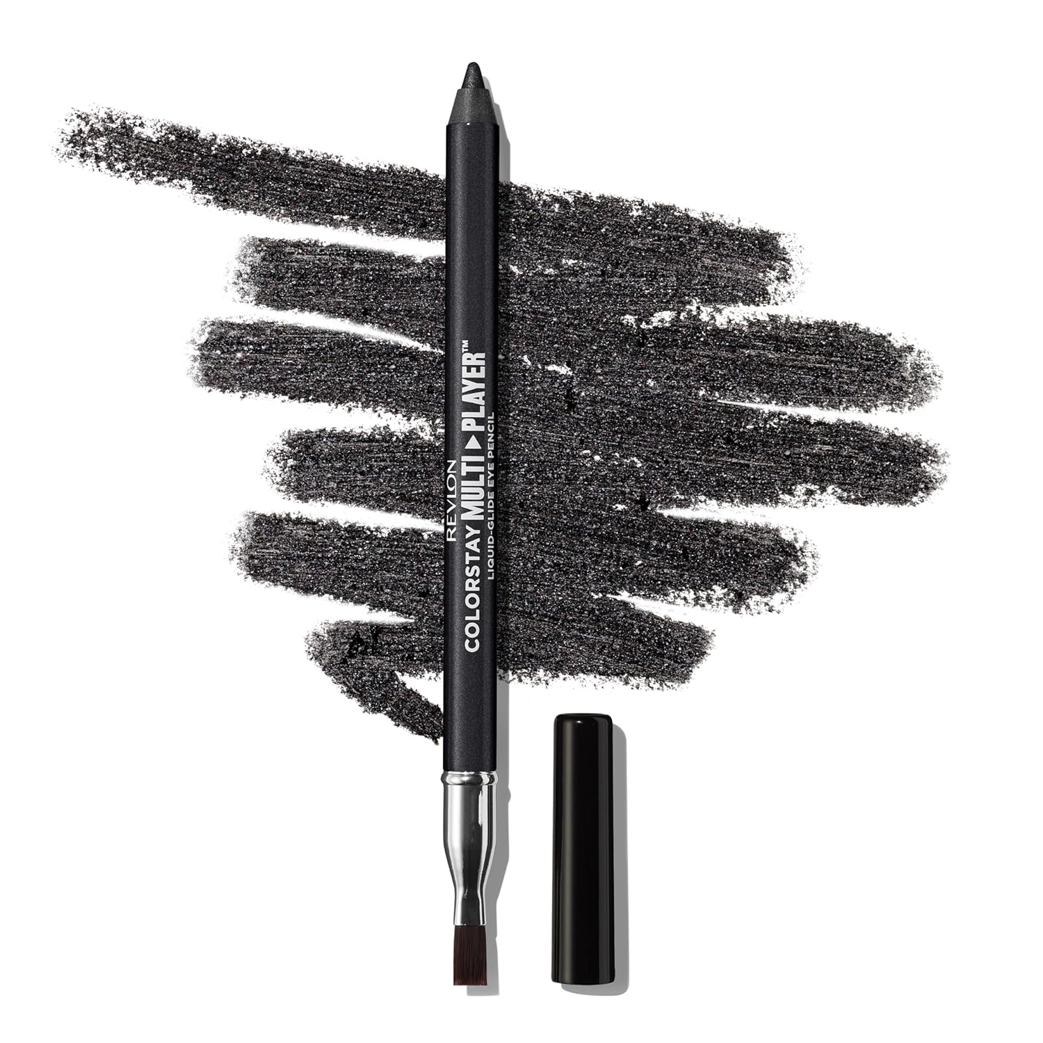 REVLON ColorStay Multiplayer Liquid-Glide Eye Pencil, Multi-Use Eye Makeup With Blending Brush, Blends Then Sets, Creamy Texture, Waterproof, Smudge-proof, Longwearing, 401 Checkmate, 0.03 oz REVLON ColorStay Multiplayer Liquid-Glide Eye Pencil, Multi-Use Eye Makeup With Blending Brush, Blends Then Sets, Creamy Texture, Waterproof, Smudge-proof, Longwearing, 401 Checkmate, 0.03 oz