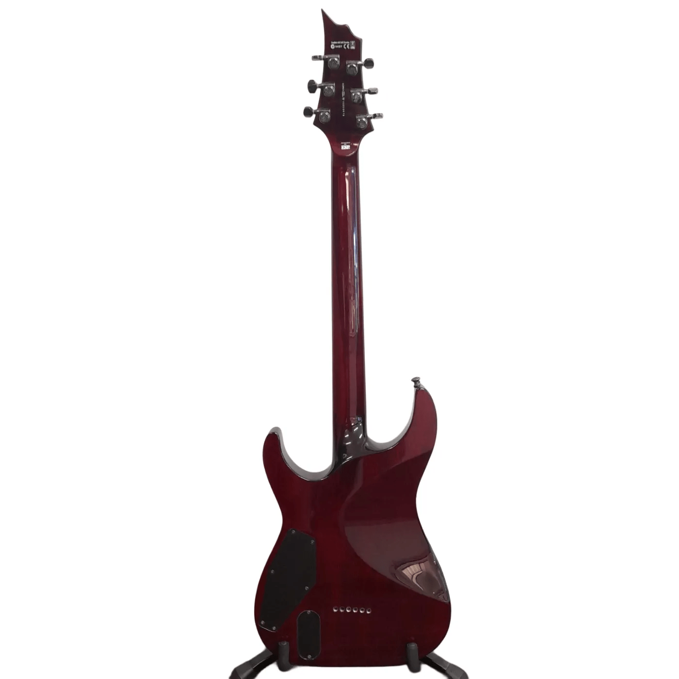 ESP LTD Deluxe H-1001 Dark Red Electric Guitar With EMG Pickups & Mother of Pearl Inlay – Includes Hard Case , Stand , Strap & Spare Strings