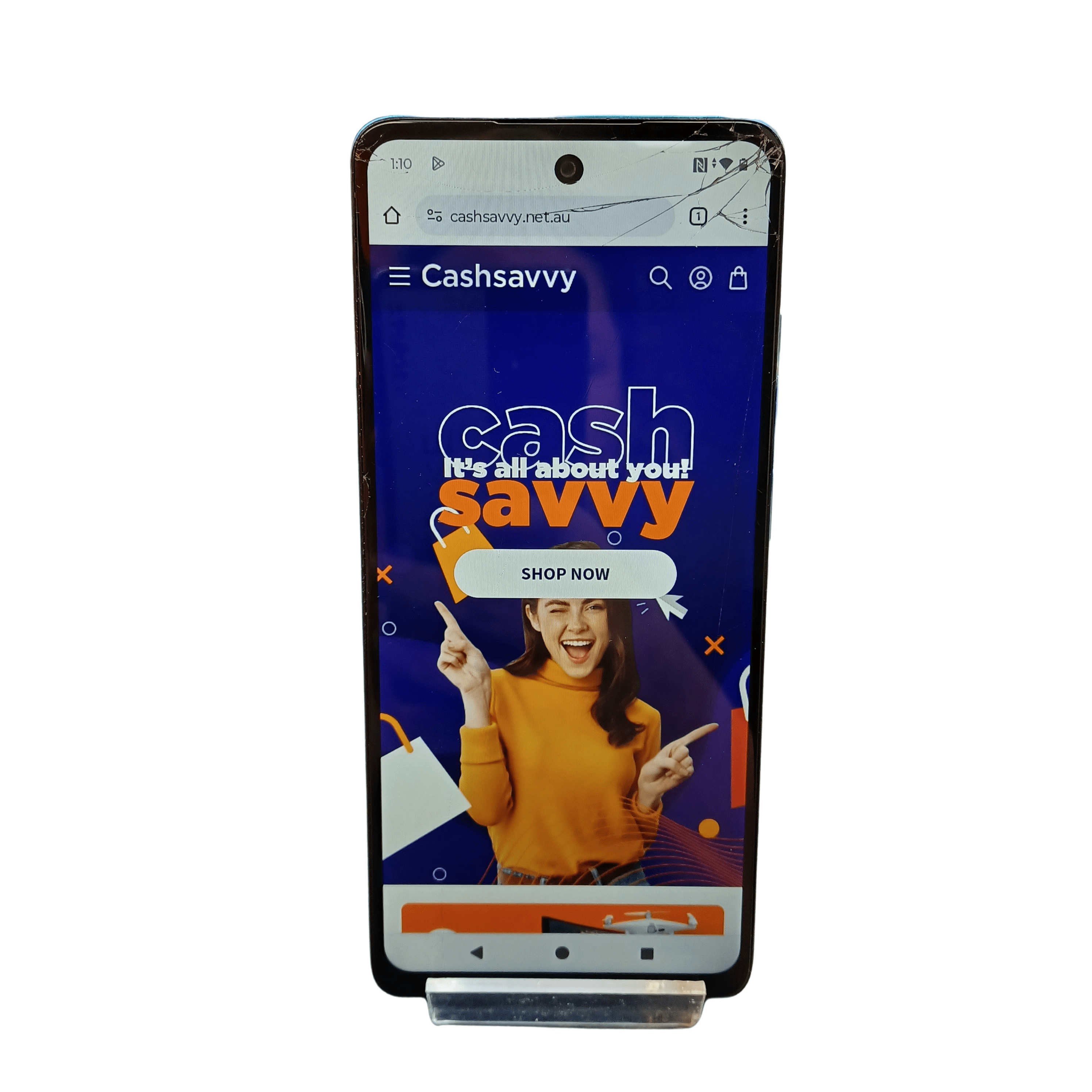 Motorolla G04 64GB Satin Blue Mobile Phone Sold As Is Cracked Screen Missing Sim Tray