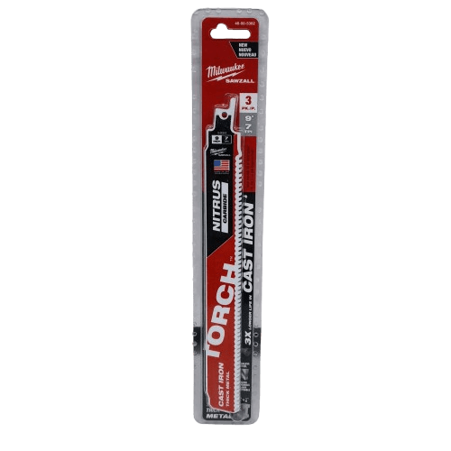 Milwaukee 48-00-5362 3Pk 9” Sawzall Torch Nitrus Carbide Blades Like New