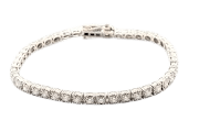 Ladies 18ct White Gold Illusion Set Diamond Tennis Bracelet 16.50cm 2.00ct TDW With Valuation  (MR)