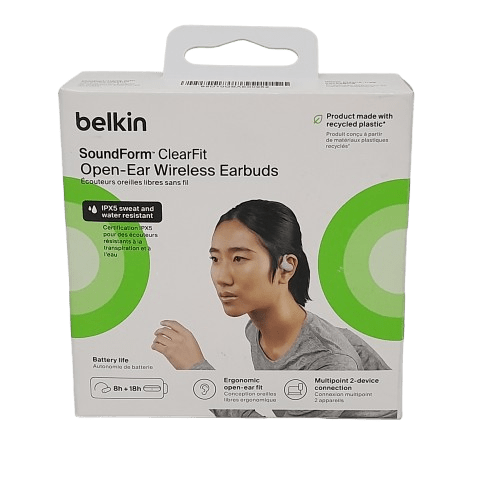 Belkin SoundForm ClearFit Open-Ear Wireless Earbuds Sand in Box Like New (JN)
