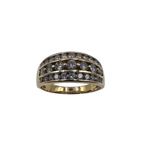 Ladies 10ct Yellow Gold Channel & Claw Set Brilliant Cut Diamond Ring 2.00ct TDW Y 1/2 With Valuation (MR)