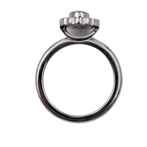 Ladies 18ct White Gold Diamond Cluster Ring with 15 Diamonds 5.45 Grams with Valuation Size L