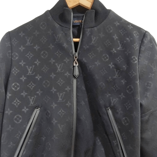 Louis Vuitton Embossed Monogram Zip-Up Jacket – Black, Size 36 With Dust Cover