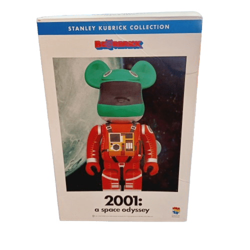 Bearbrick x 2001: A Space Odyssey Space Suit Green Helmet Orange Suit 100% & 400%