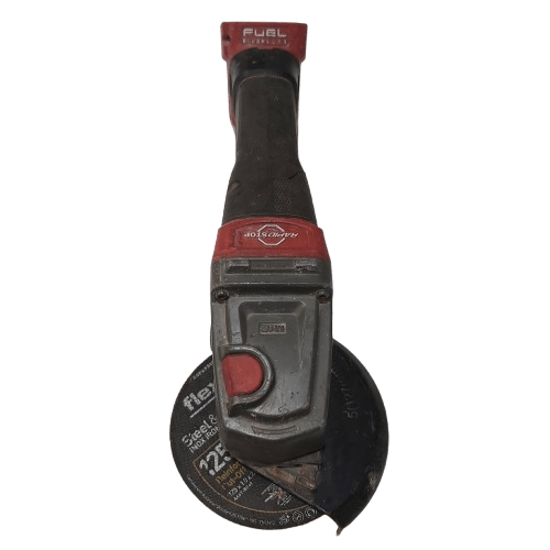 Milwaukee 18v Angle Grinder M18 CAG125XPDB SKIN ONLY, Red/Black, Heavy Wear + Tear, With Guard + Disc