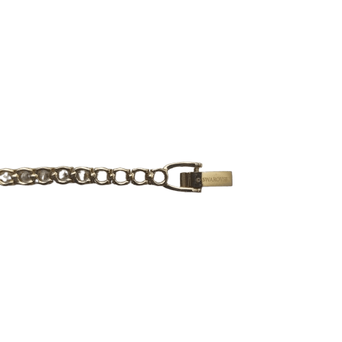 Swarovski Matrix Tennis Bracelet – Gold-Toned Plated, Silver Filled, 17cm Length, 0.5mm Width