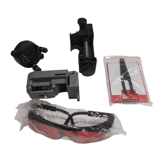 Bee Line Laser Level Kit BL7+ Receiver, Tripod, Mount & Soft Case With Red Hard Case & Safety Glasses