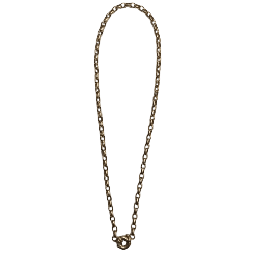 9CT Yellow Gold Belcher Necklace with Euro Bolt Clasp 375 – 16.9g, 45cm, 4mm Wide
