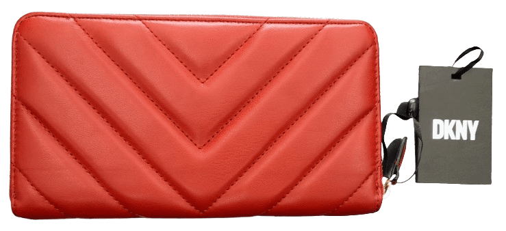 DKNY R231ZV93 Large Chevron Zip Around Wallet Like New