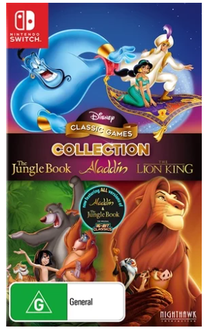 Nintendo Switch Game Disney Classic Games Collection: The Jungle Book, Aladdin, & The Lion King, Very Good Condition, CARTRIDGE ONLY