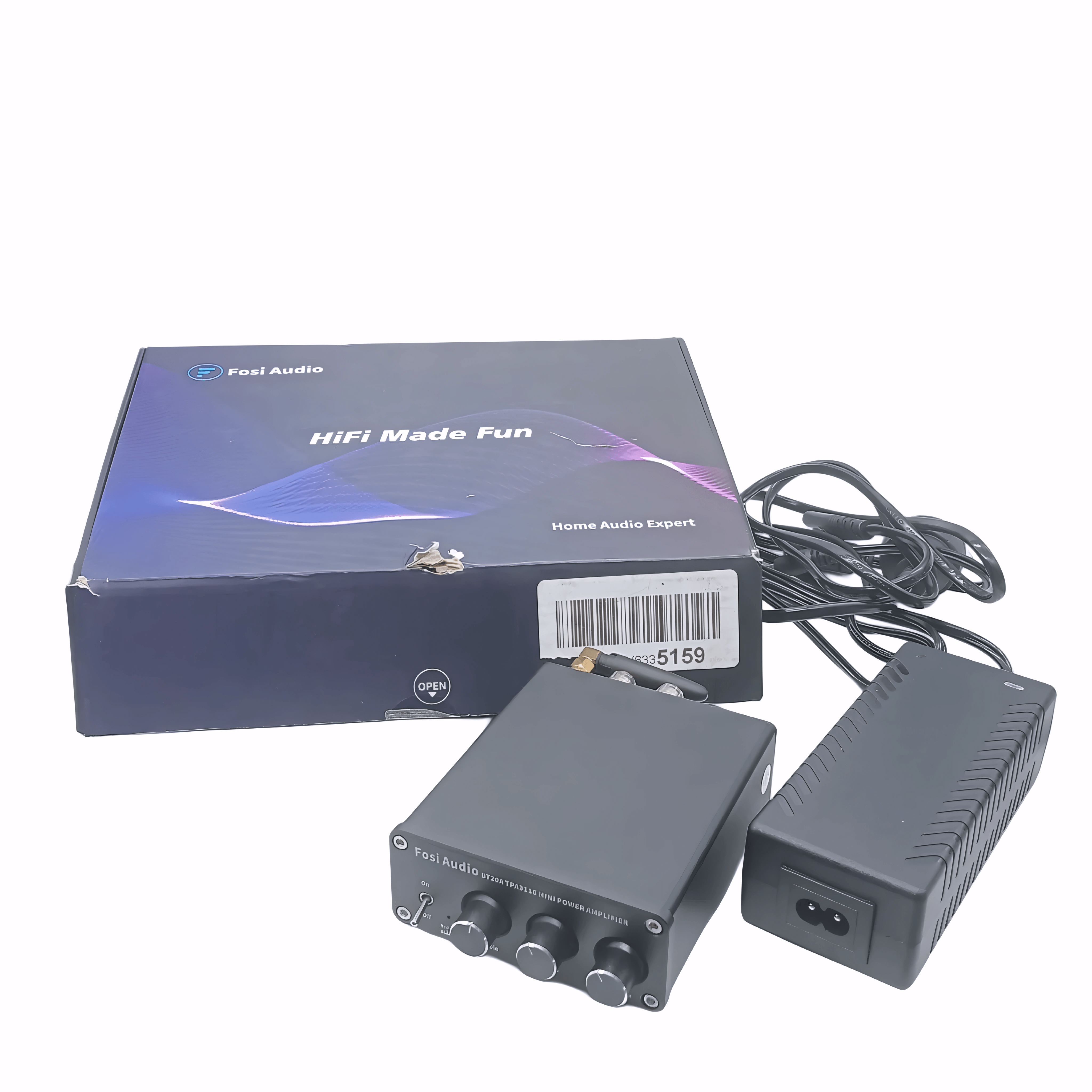 Fosi Audio BT20A – Bluetooth Stereo Amplifier (Black) with Box and Charger (WR 1344886)