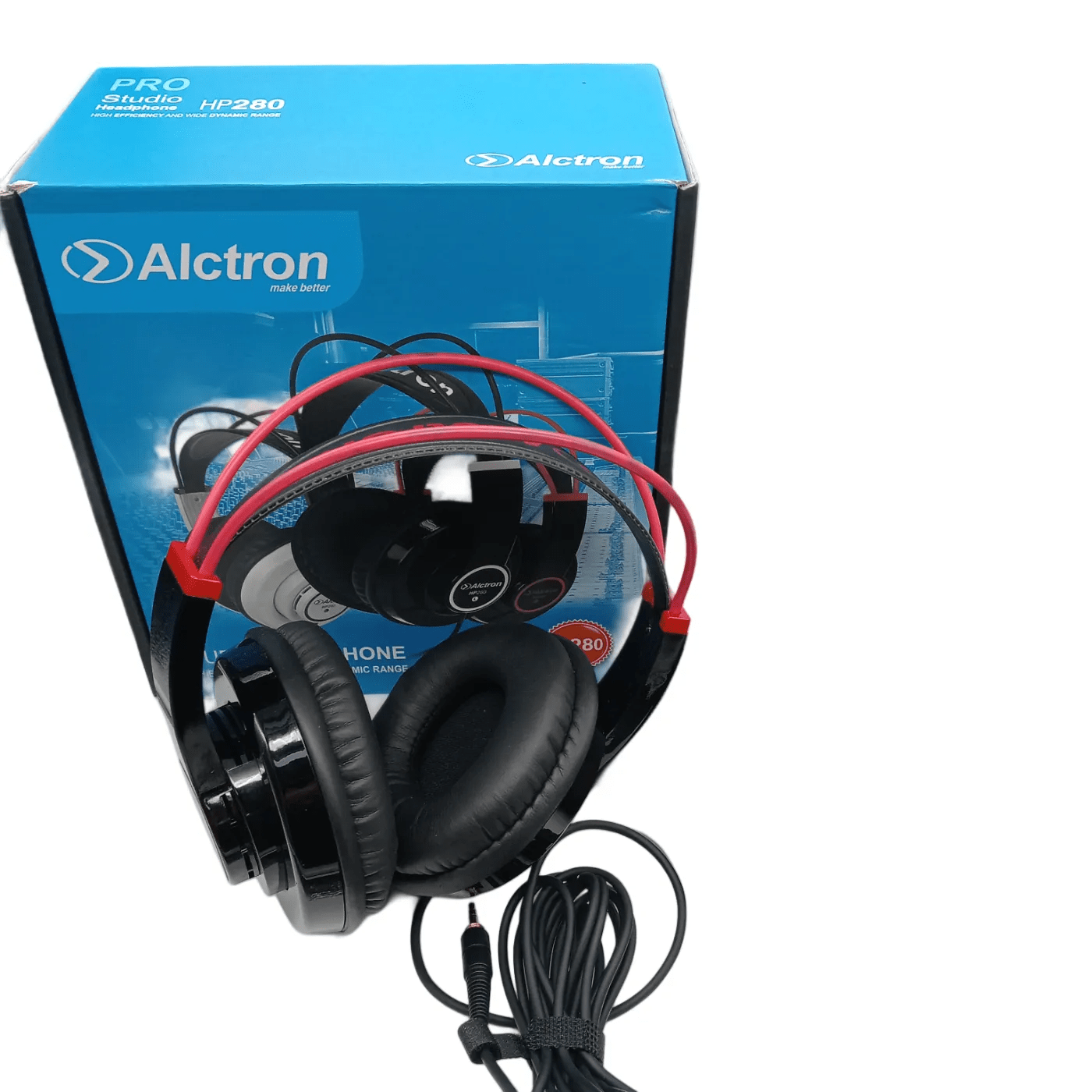 ALCTRON HEADPHONES HP280 BLACK RED + CASE + BOX