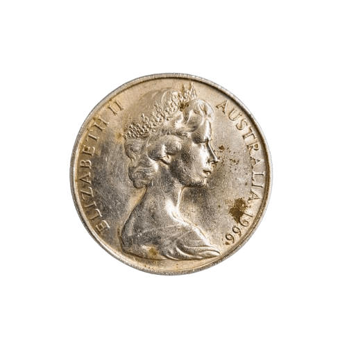 1966 Round 50c Australian Silver Coin – 80% Silver (GE 1348179)