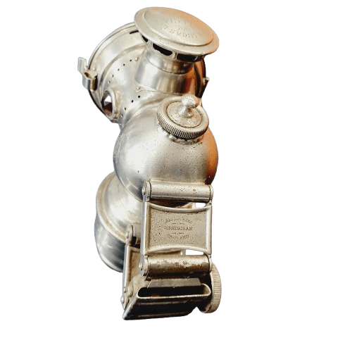 The Badger Brass Solar Carbide Bicycle Lamp with Red & Green Glass