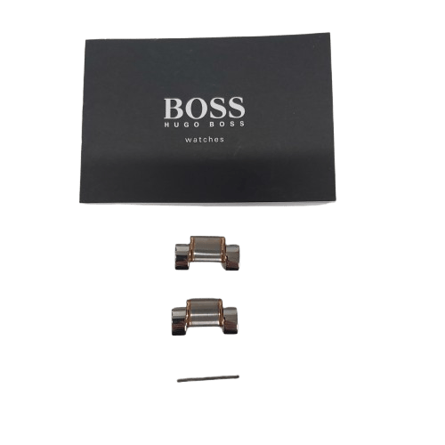 Men Silver/ Rose Gold Hugo Boss Watch HB330.1.27.3098 With Box And Spare Links