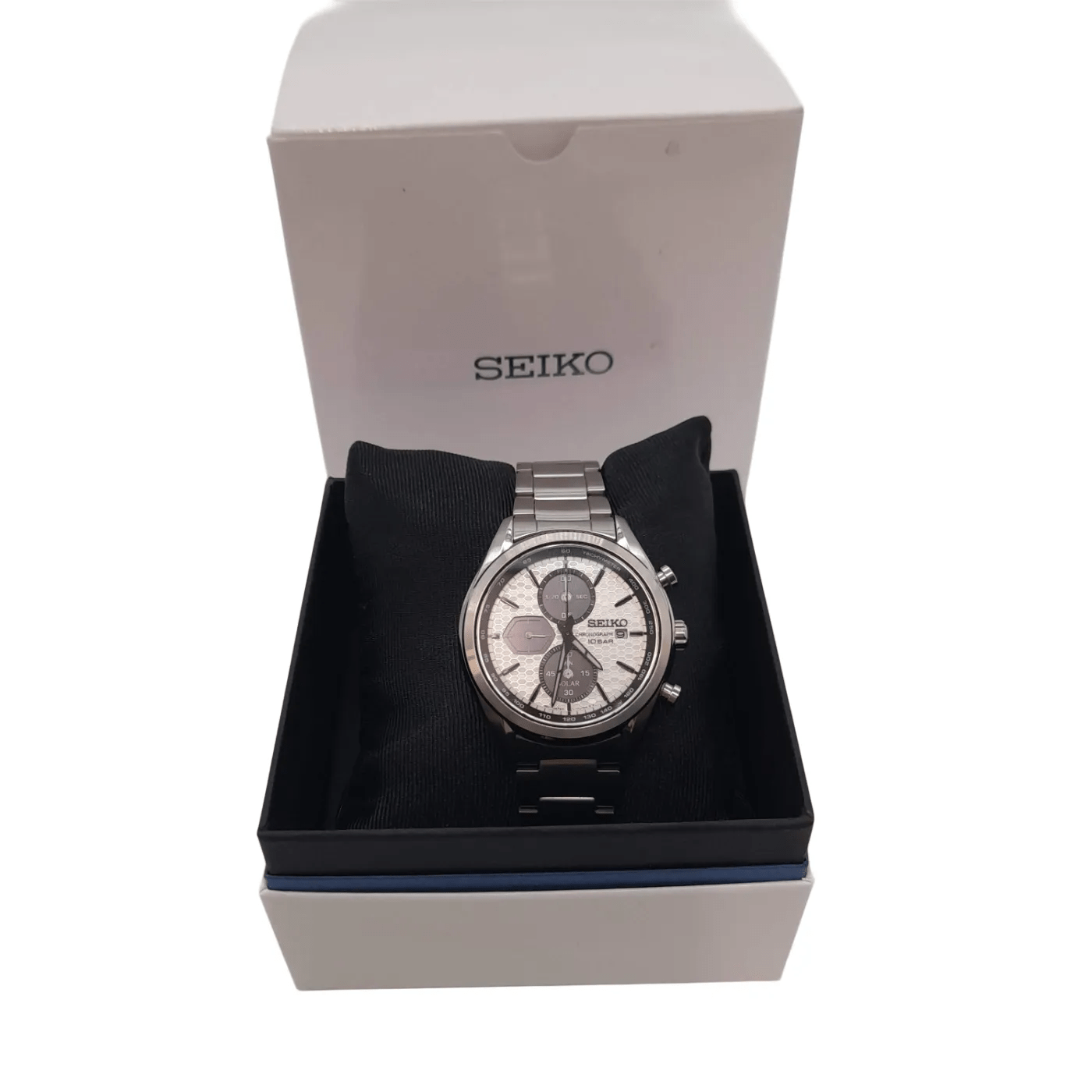 Seiko Solar Chronograph 10 Bar Machina Sportiva Watche With Box V176-0BH0