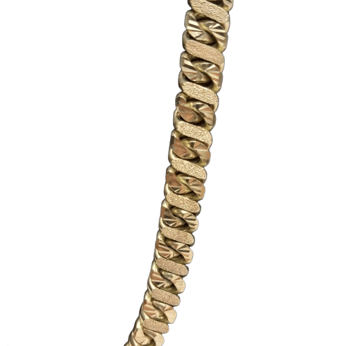 9ct 180.3gms 60cms 10mm Gold Cuban Link Chain – Iced Textured Design (NA)